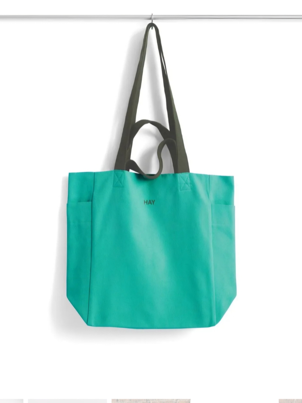 HAY Teal Tote with Contrasting Dark Straps